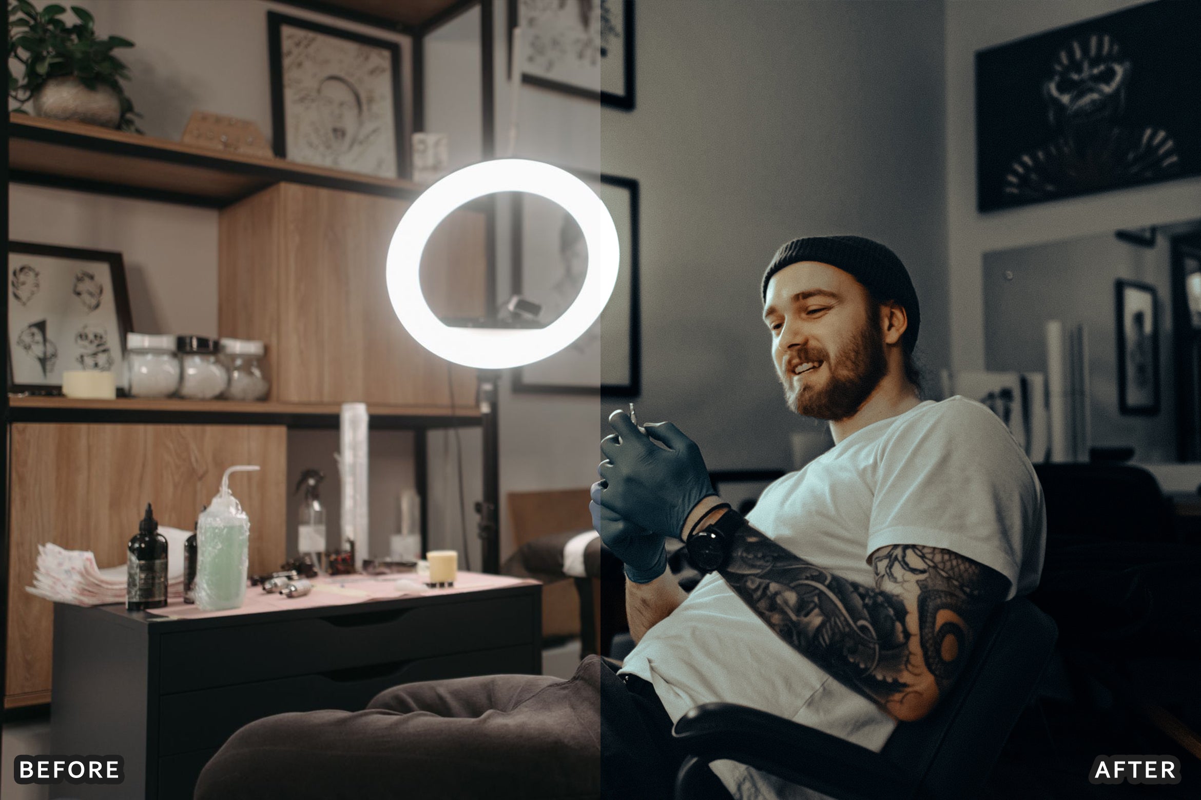 AI-Optimized Ink & Shadow Tattoo Lightroom Presets