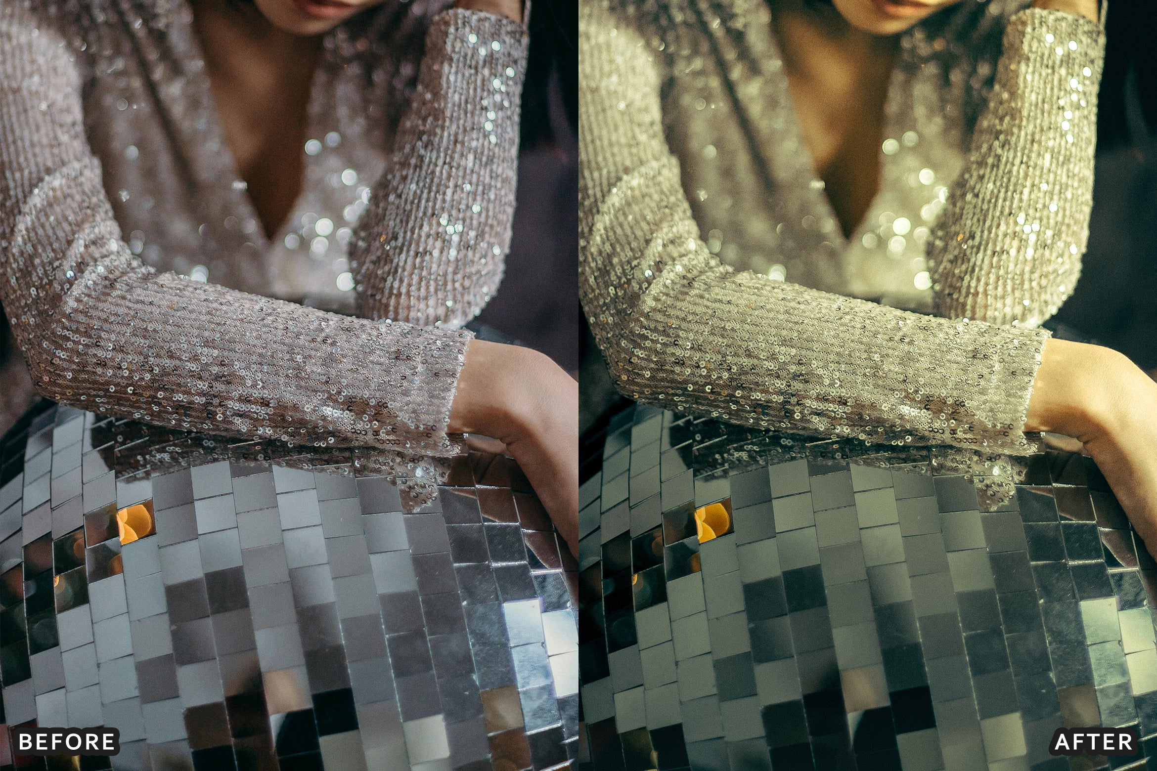 AI-Optimized Champagne Noir Glam Lightroom Presets