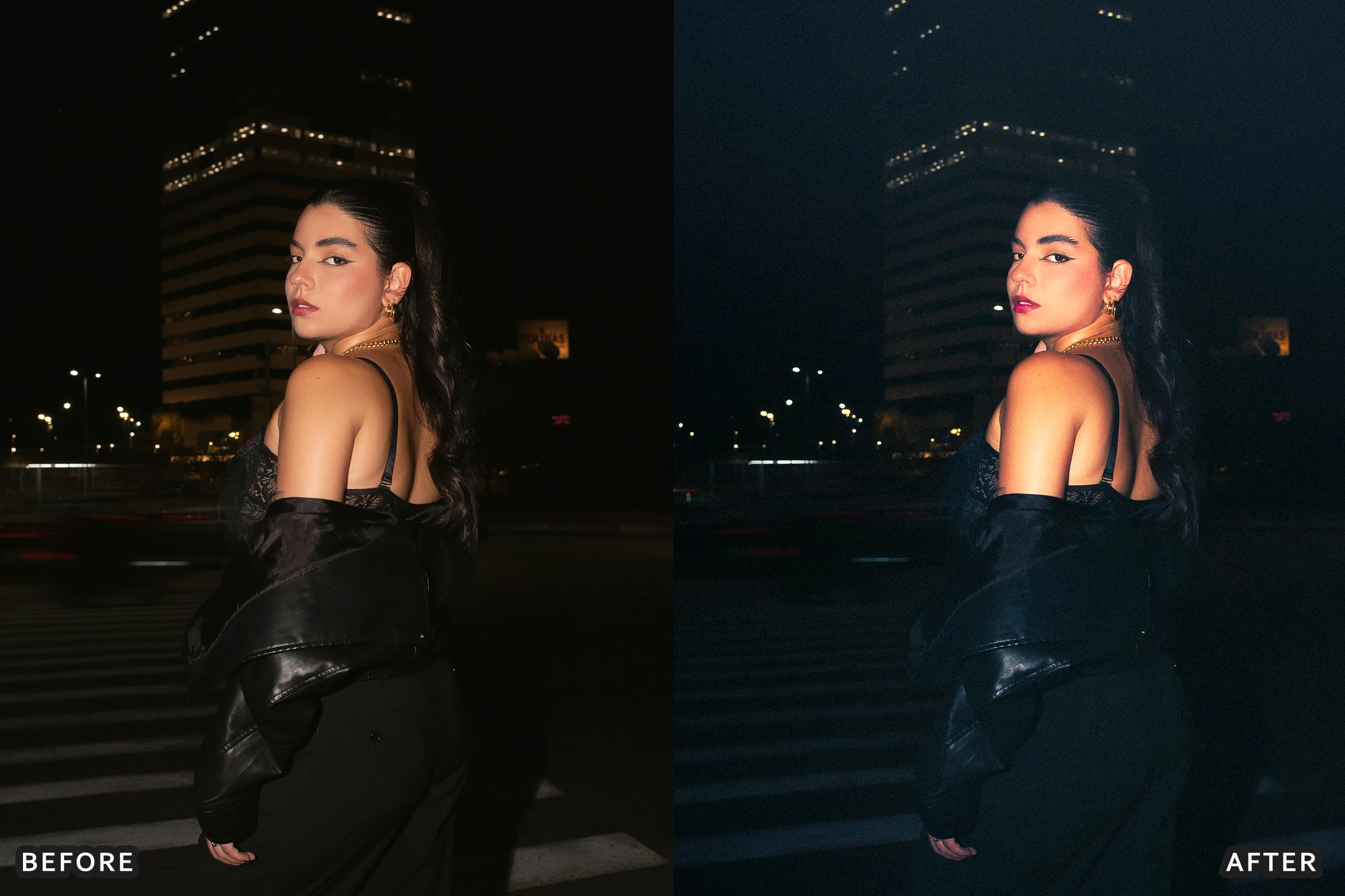 AI-Optimized Midnight Flash Street Lightroom Presets