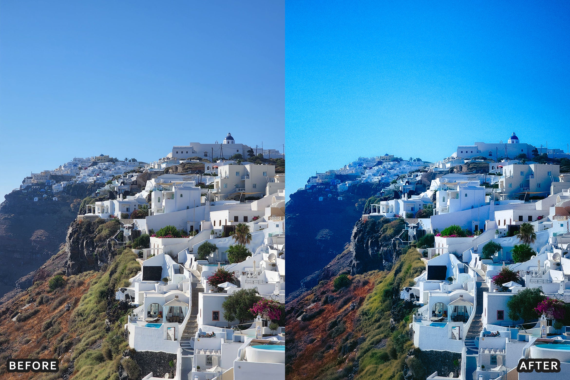 AI-Optimized Santorini White & Blue Lightroom Presets