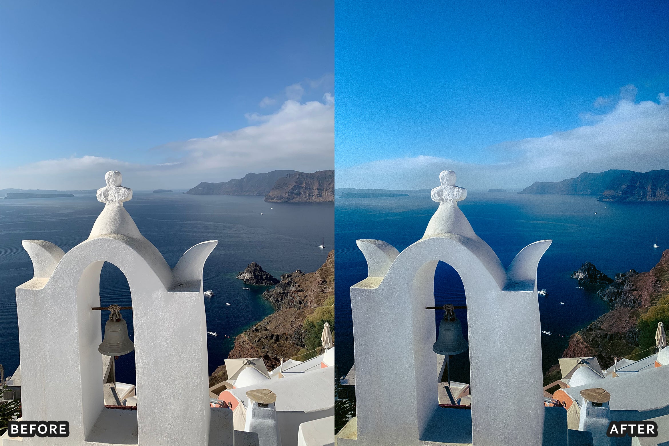 AI-Optimized Santorini White & Blue Lightroom Presets