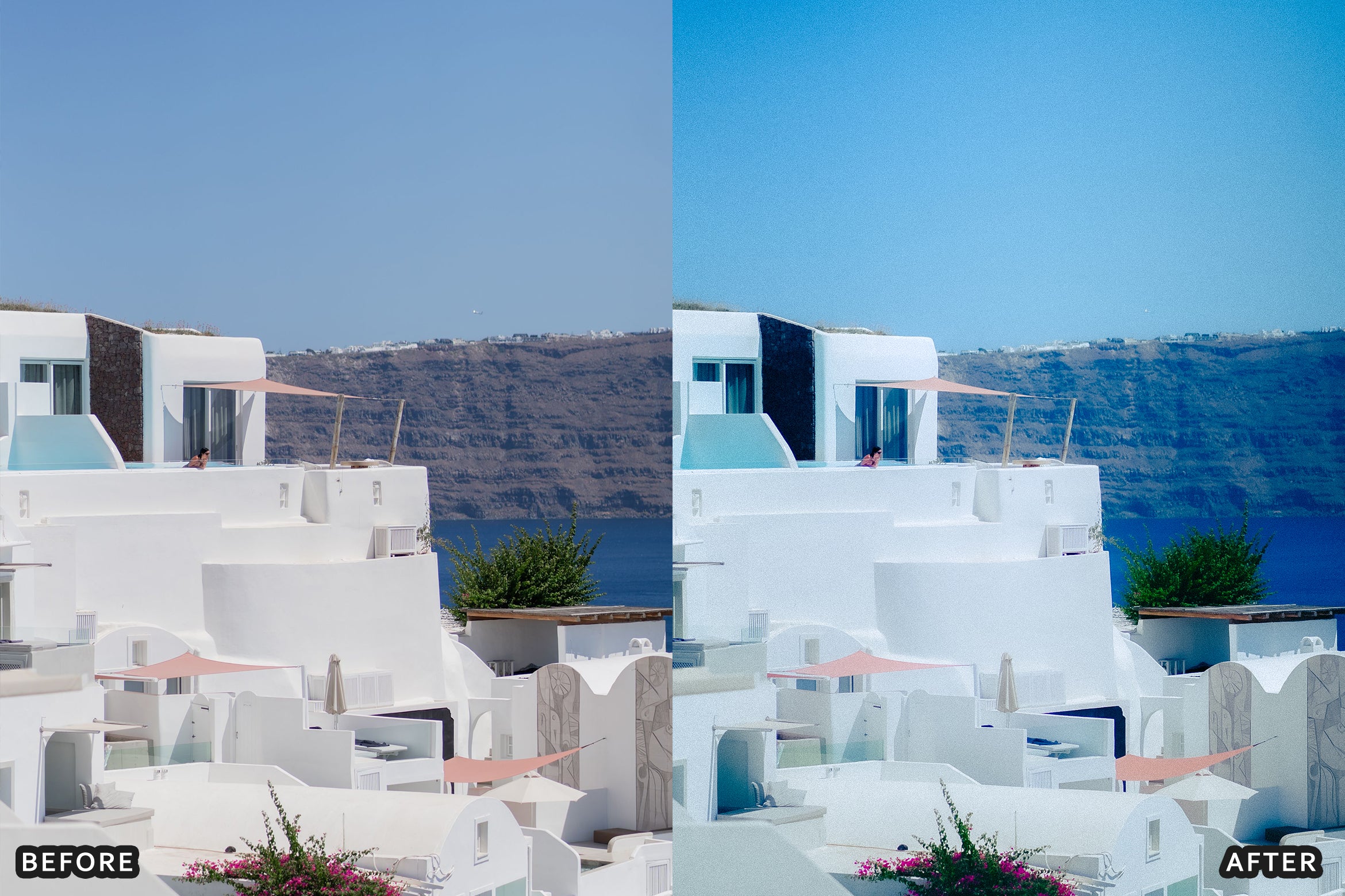 AI-Optimized Santorini White & Blue Lightroom Presets