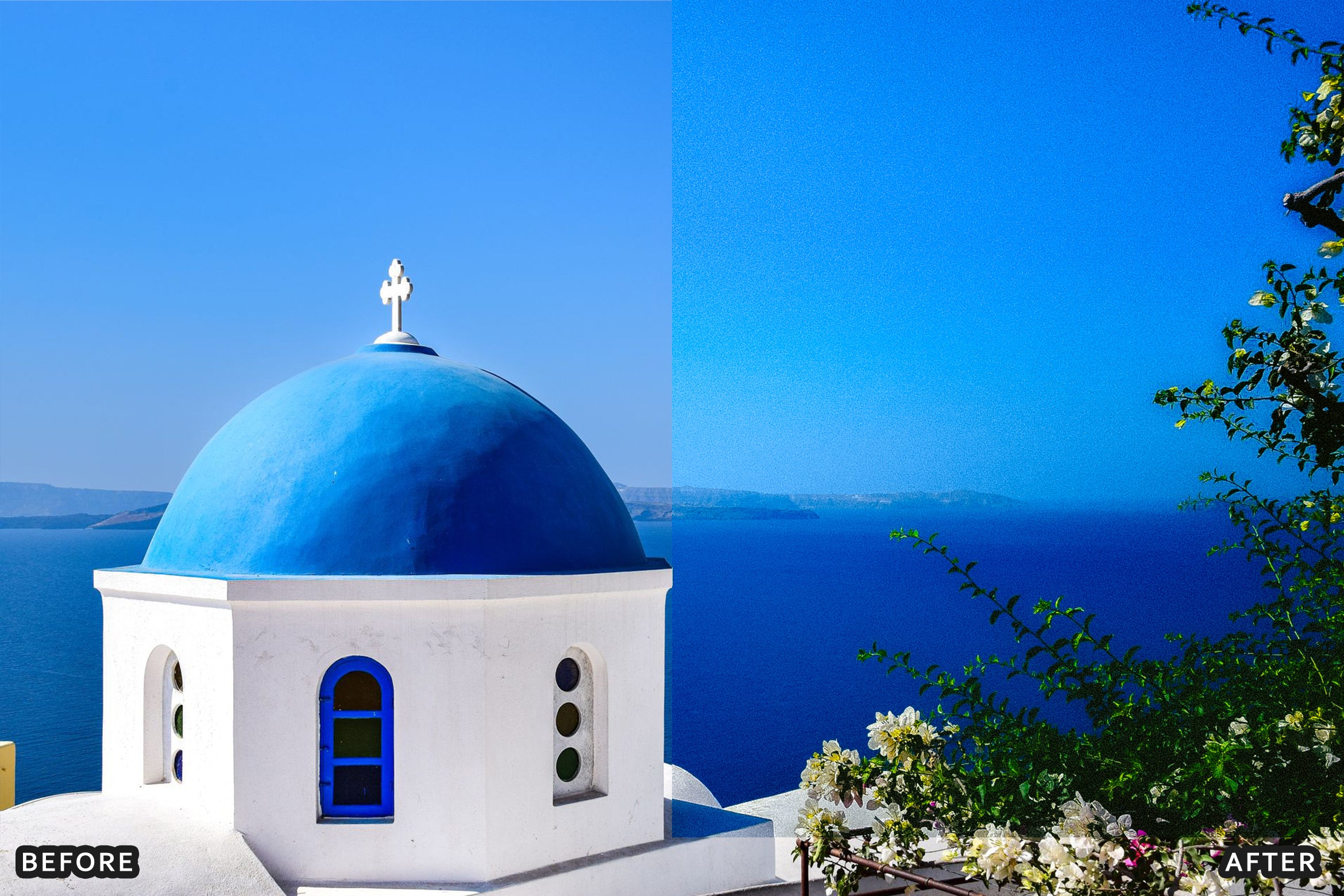 AI-Optimized Santorini White & Blue Lightroom Presets