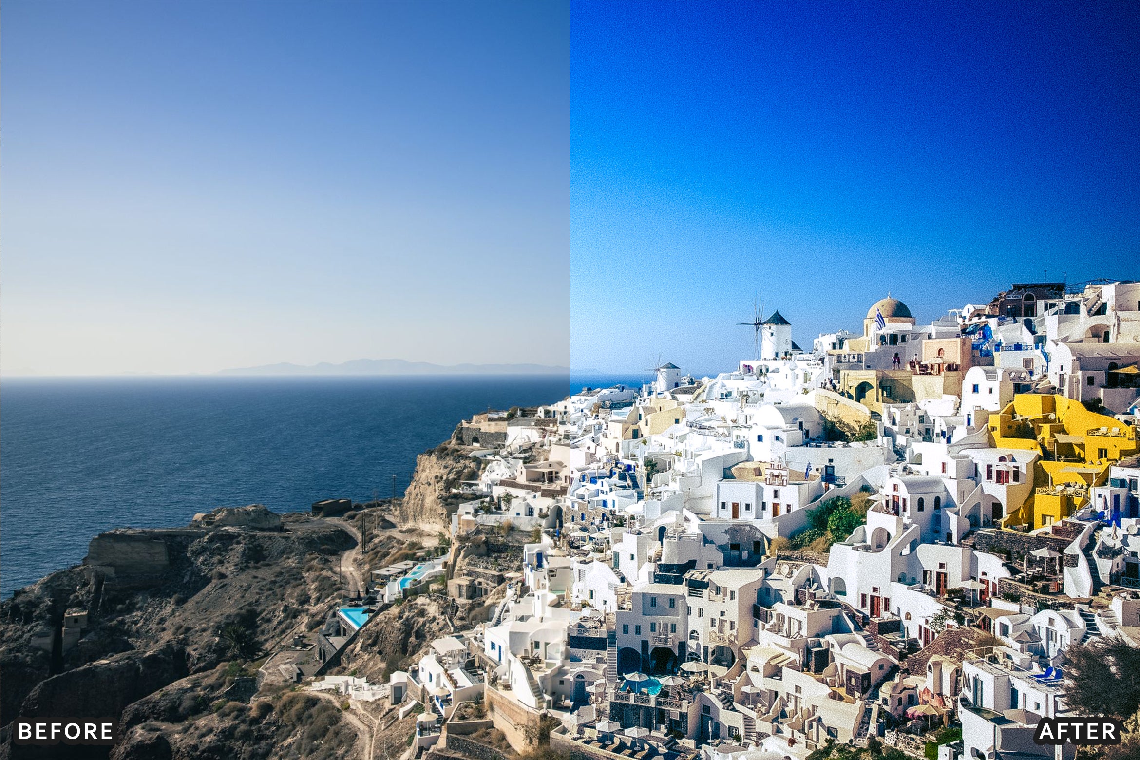 AI-Optimized Santorini White & Blue Lightroom Presets