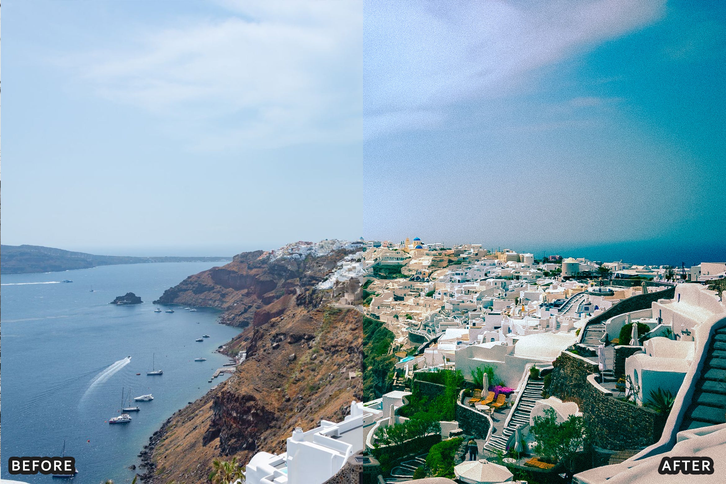 AI-Optimized Santorini White & Blue Lightroom Presets