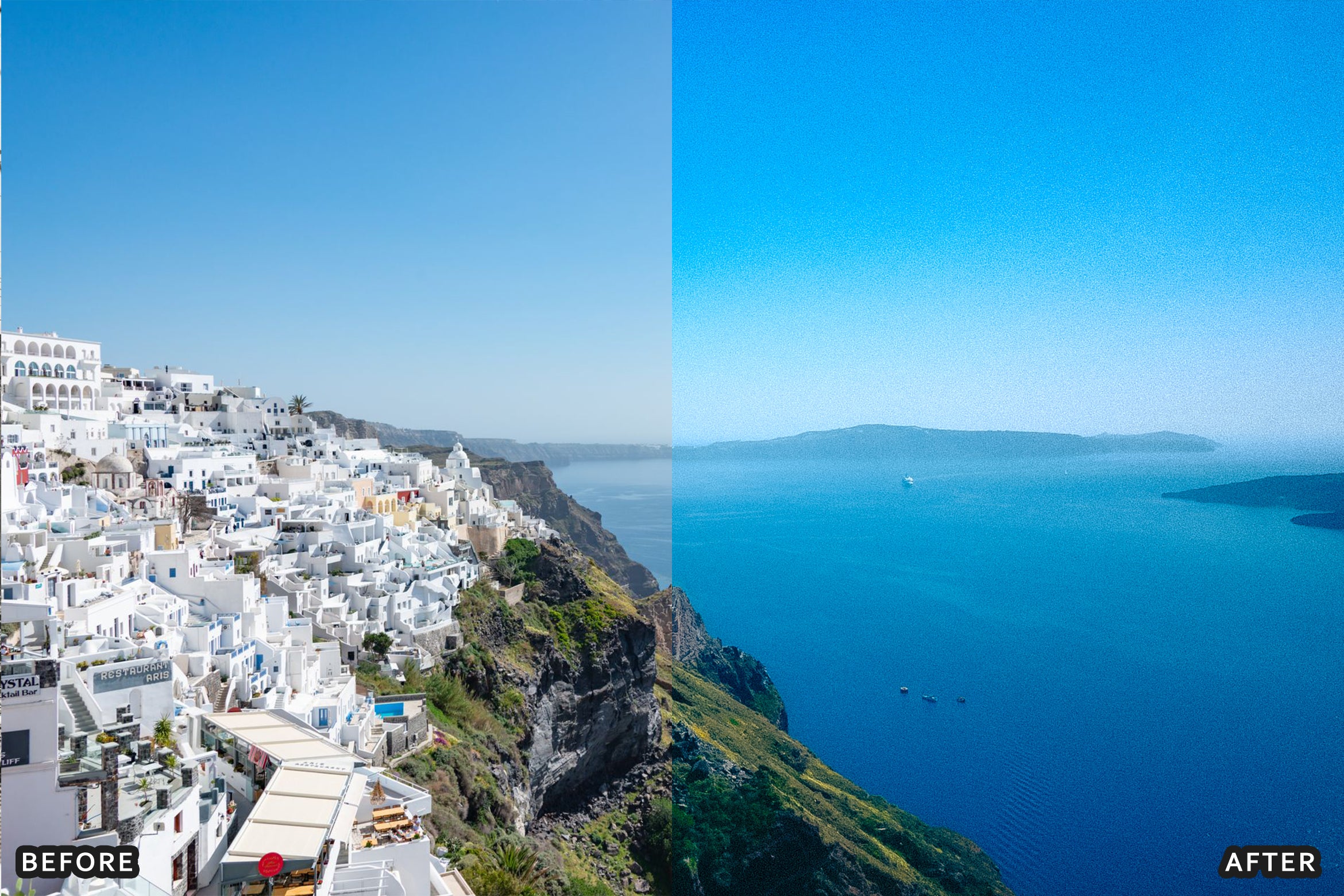 AI-Optimized Santorini White & Blue Lightroom Presets
