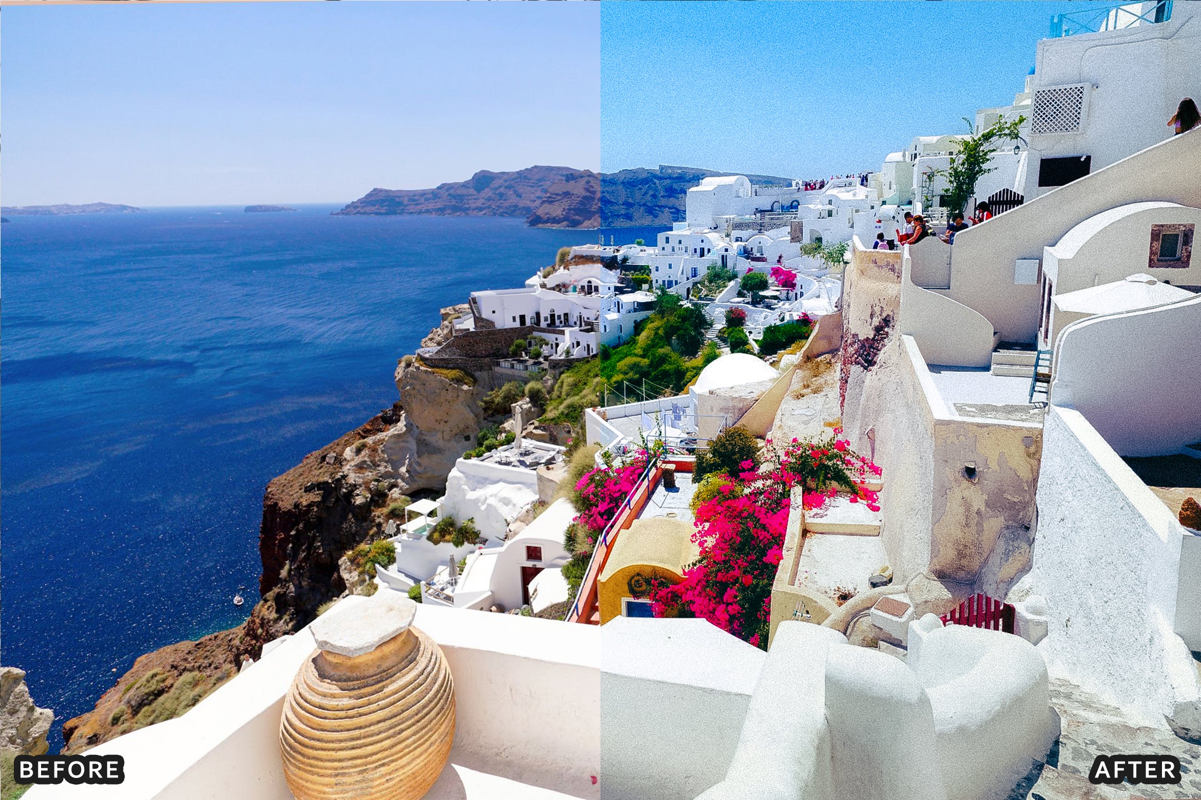 AI-Optimized Santorini White & Blue Lightroom Presets