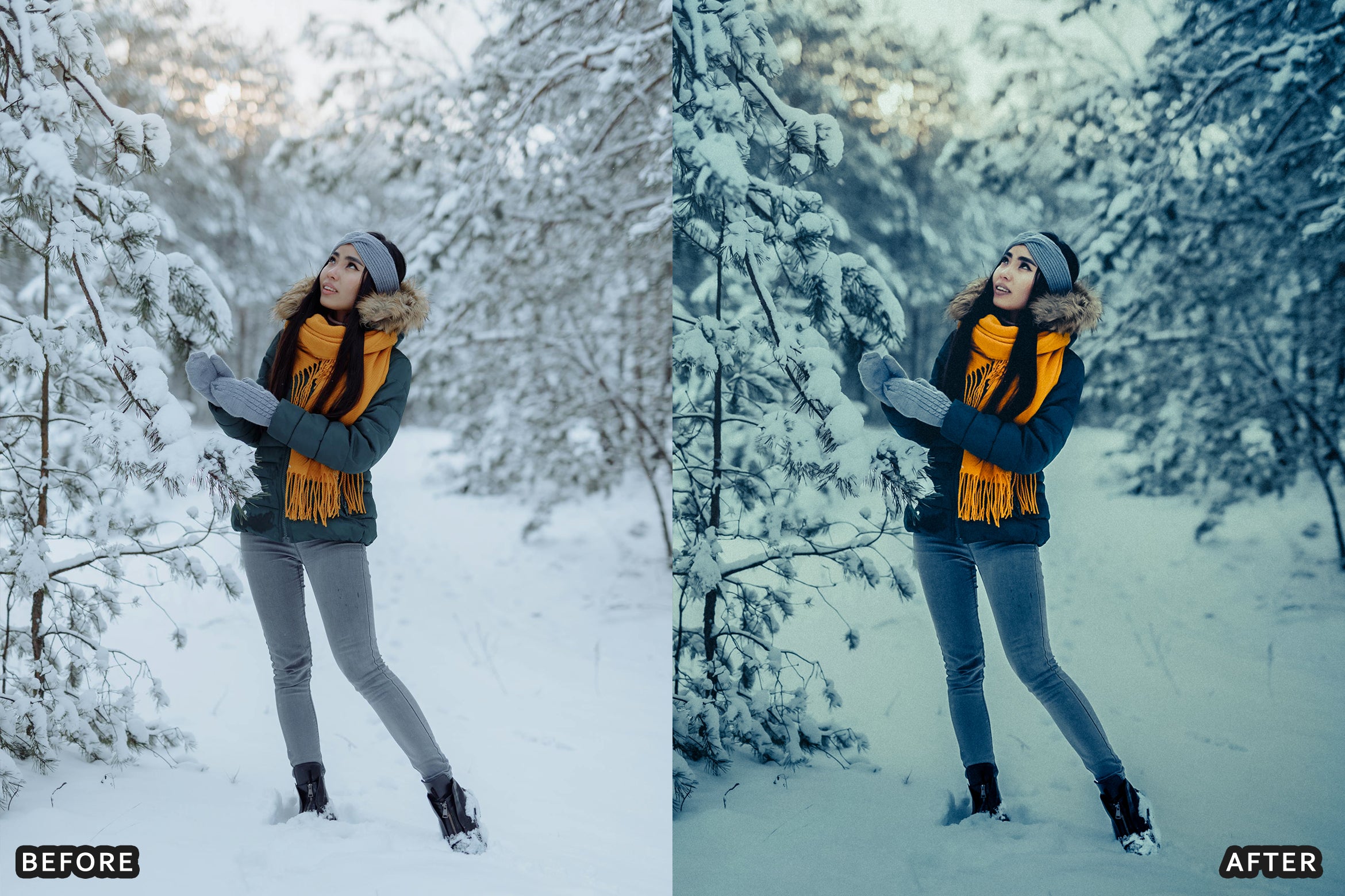AI-Optimized Winter Snow Portrait Lightroom Presets