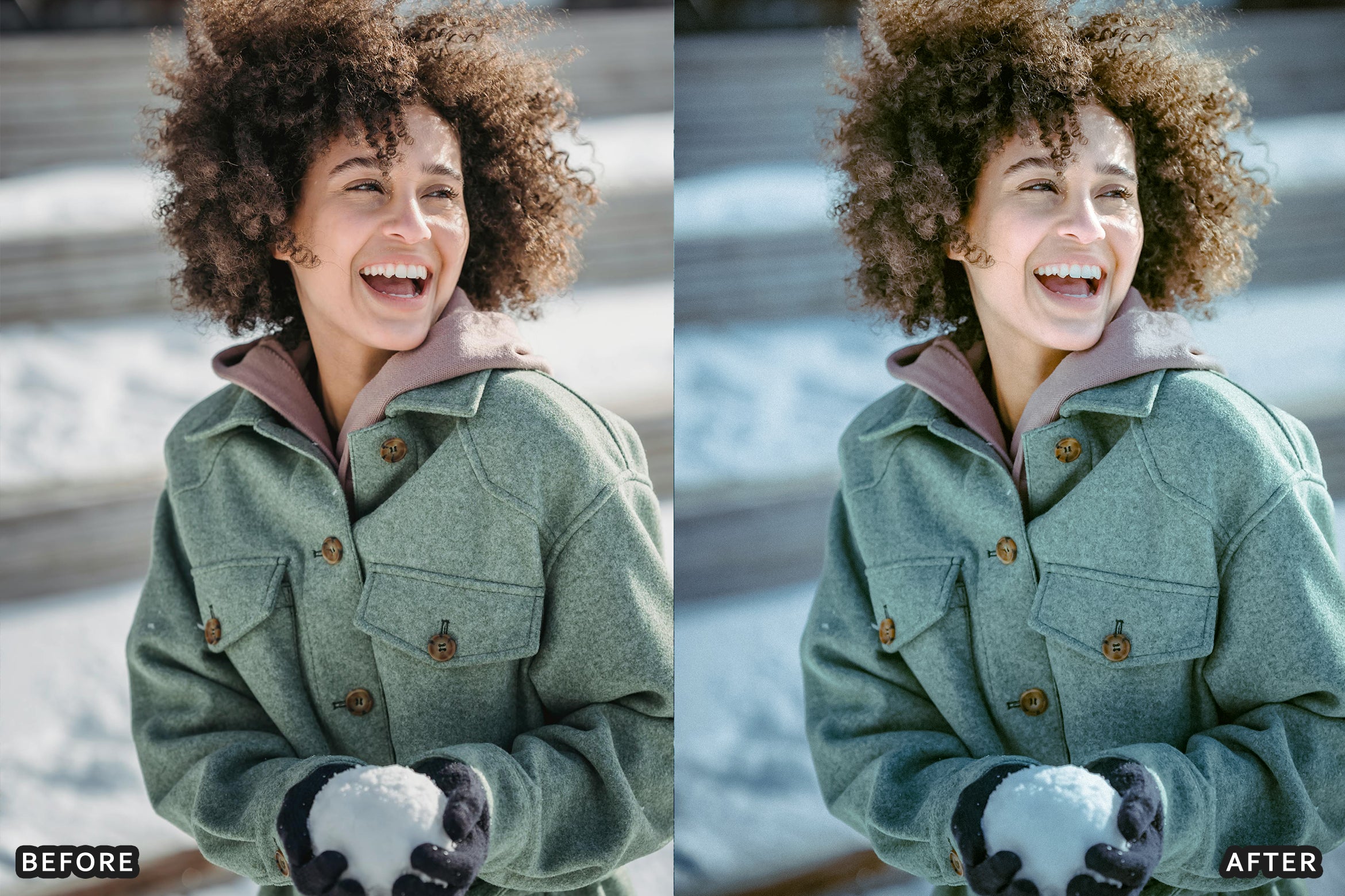 AI-Optimized Winter Sun Snow Portrait Lightroom Presets