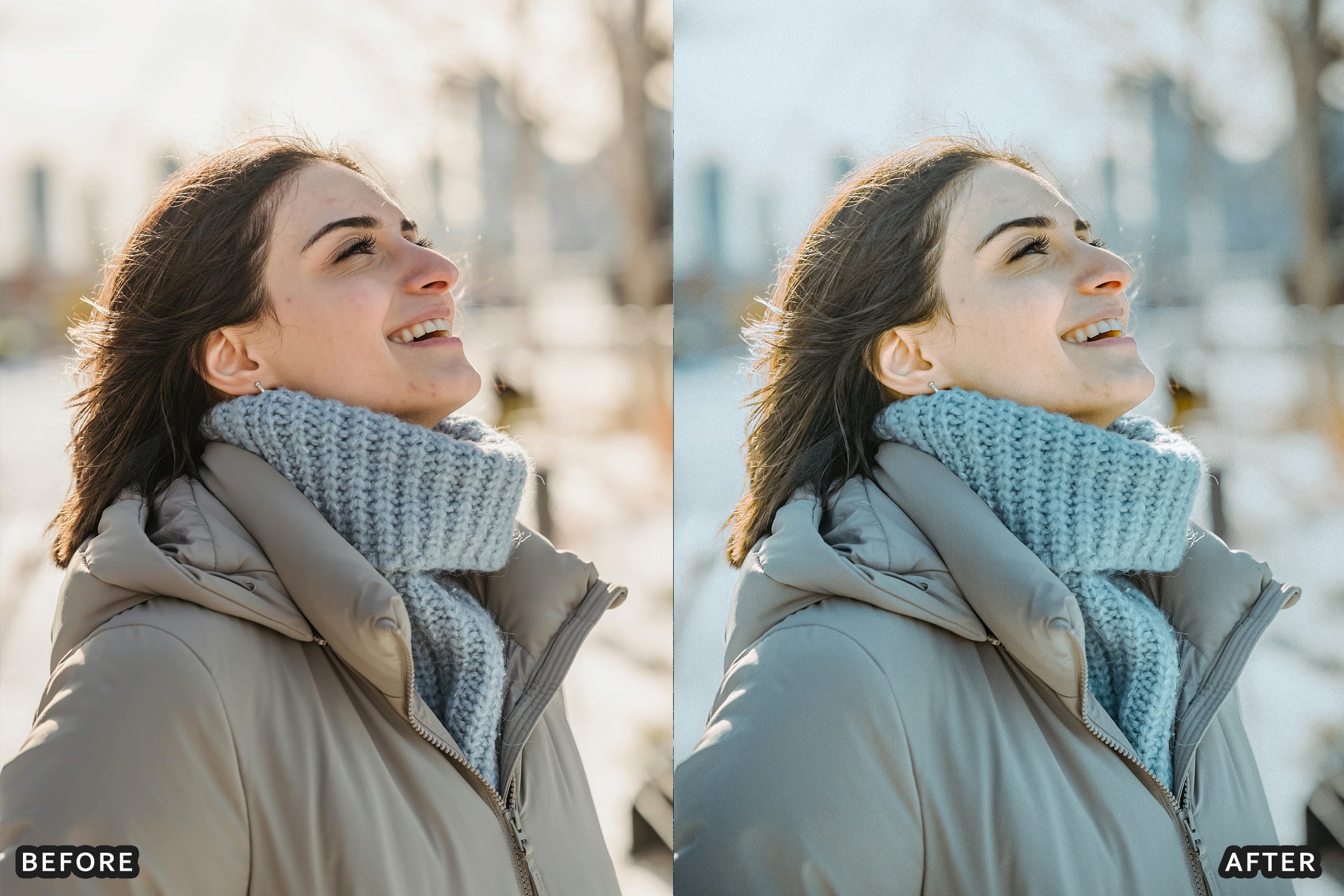 AI-Optimized Winter Sun Snow Portrait Lightroom Presets