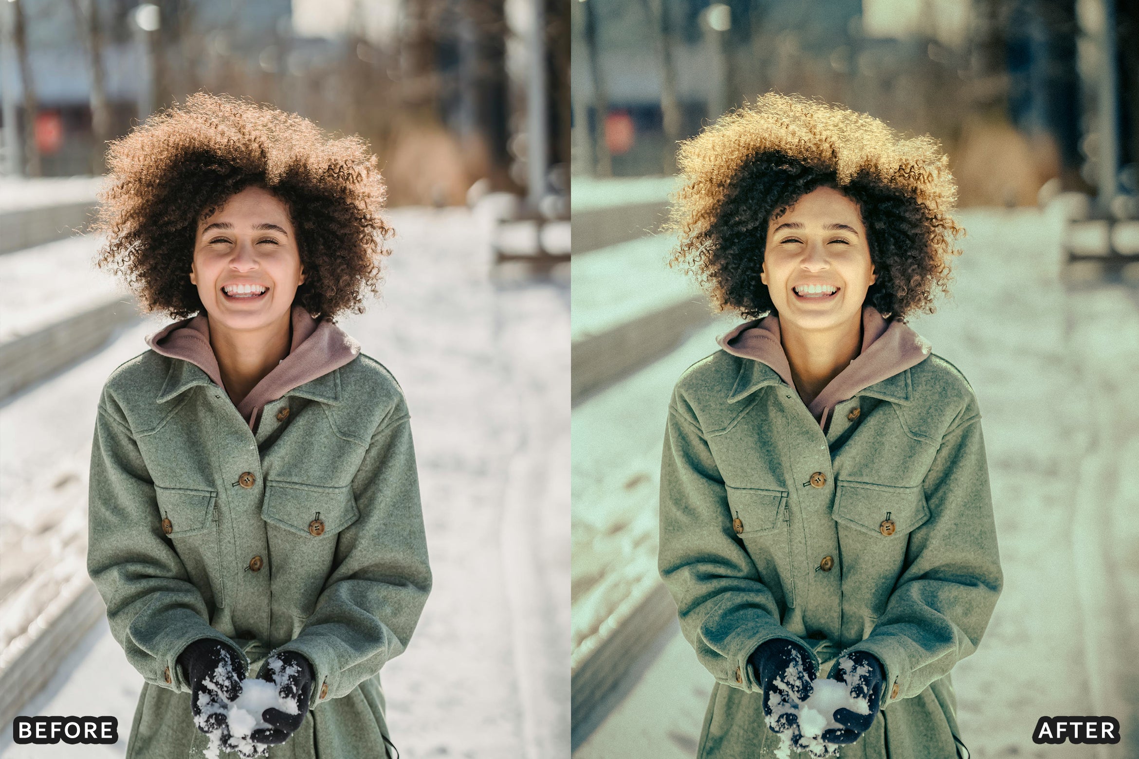 AI-Optimized Winter Sun Snow Portrait Lightroom Presets