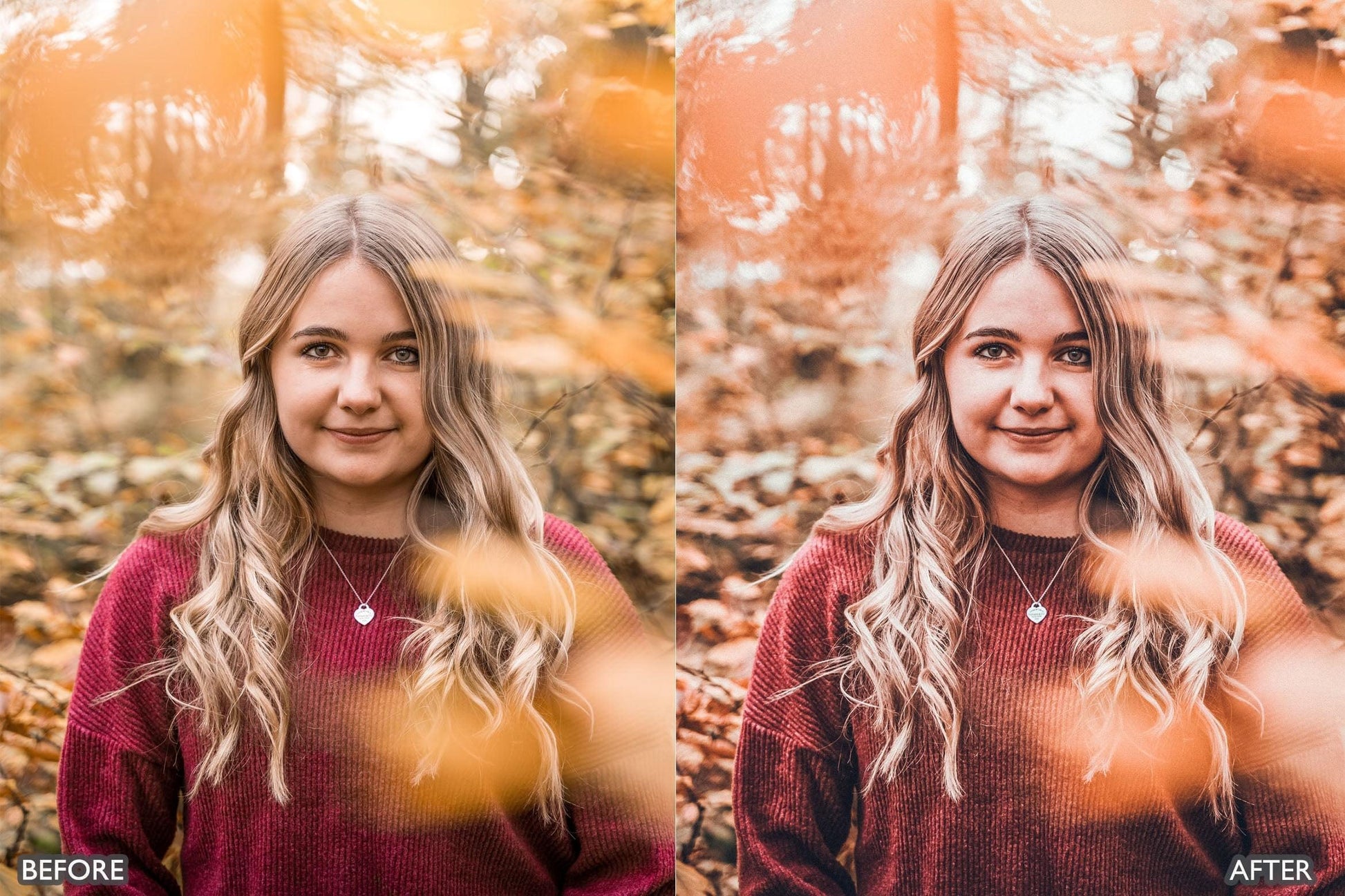 Autumn Fall Vibrant Lightroom Presets - adobe lightroom presets, Blogger presets, Cinematic Presets, cream presets, Fall Presets, instagram presets, lightroom presets, Moody Green presets, Portrait presets, presets before and after, professional lightroom presets - aaapresets.com