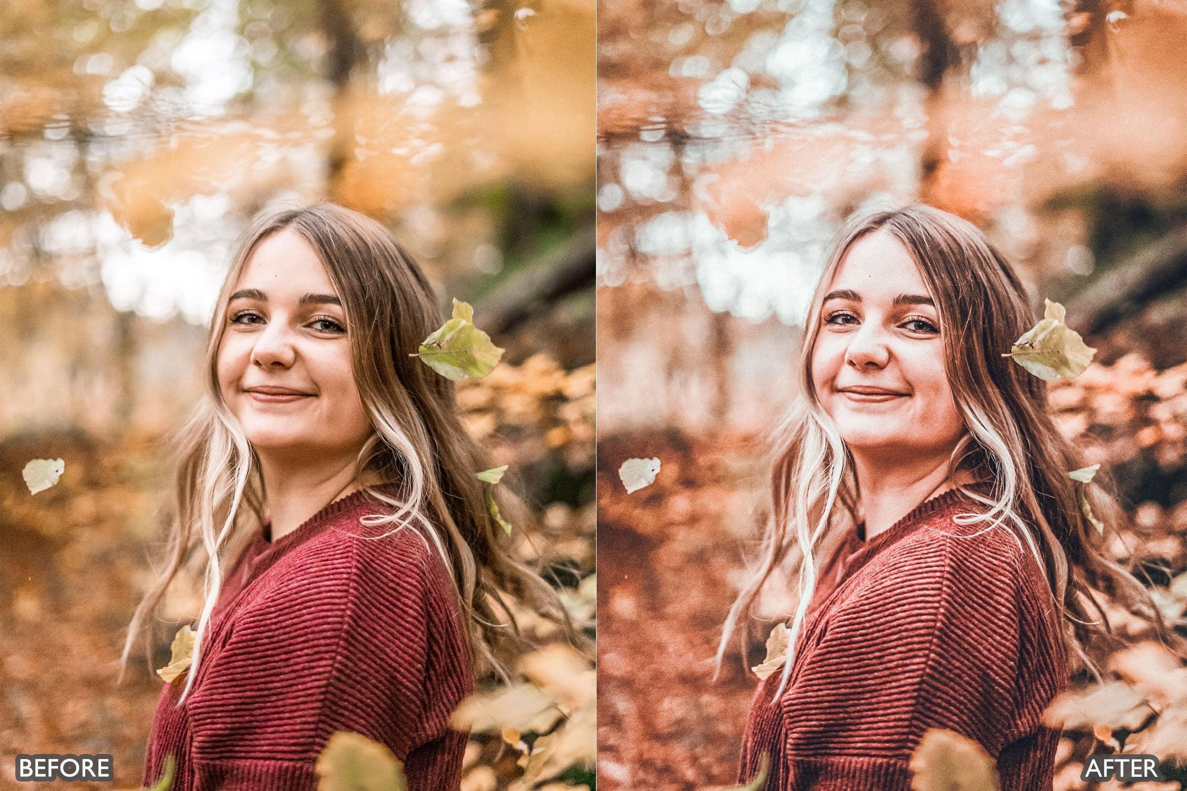 Autumn Fall Vibrant Lightroom Presets - adobe lightroom presets, Blogger presets, Cinematic Presets, cream presets, Fall Presets, instagram presets, lightroom presets, Moody Green presets, Portrait presets, presets before and after, professional lightroom presets - aaapresets.com