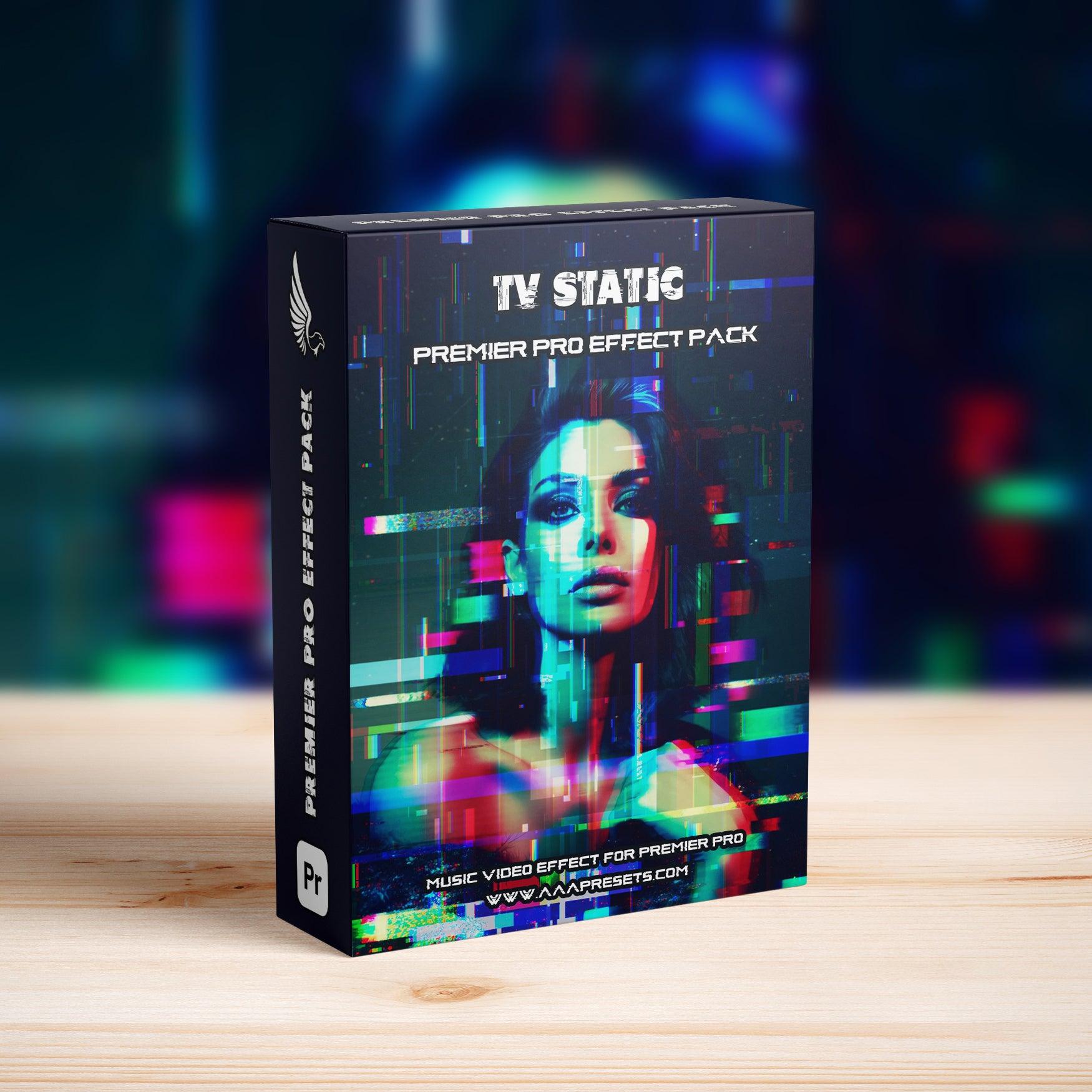 TV Static Glitch Transition for Premiere Pro - effects for adobe premiere pro, Glitch Transitions, Music Video Transitions, Premiere Pro Effect, premiere pro transitions pack - aaapresets.com