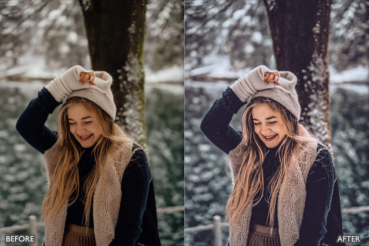 White Snow Lover Lightroom Presets - adobe lightroom presets, Blogger presets, bright presets, Cinematic Presets, instagram presets, lightroom presets, Portrait presets, presets before and after, professional lightroom presets, winter presets - aaapresets.com